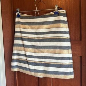 J Crew Striped Lined Mini Skirt